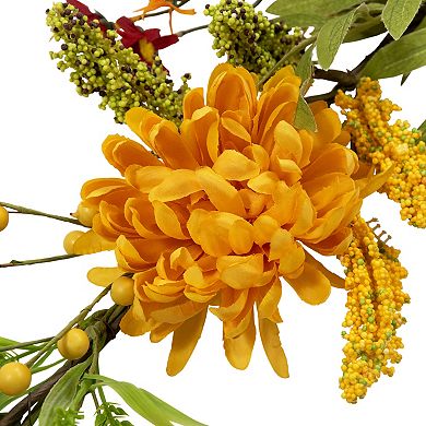 5' x 10" Orange Peony Artificial Fall Harvest Garland Unlit