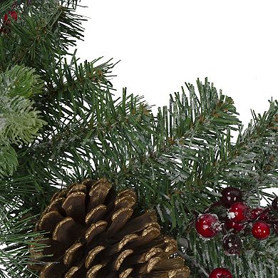 6' x 12" Dual Plaid and Berries Artificial Christmas Garland - Unlit