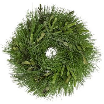 Green Swirled Christmas Wreath Embellished in Glitter 12 in