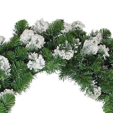 Snowy Flocked Colorado Pine Artificial Christmas Wreath 30-Inch Unlit