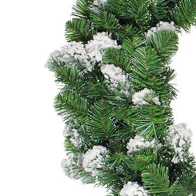 Snowy Flocked Colorado Pine Artificial Christmas Wreath  30-Inch  Unlit