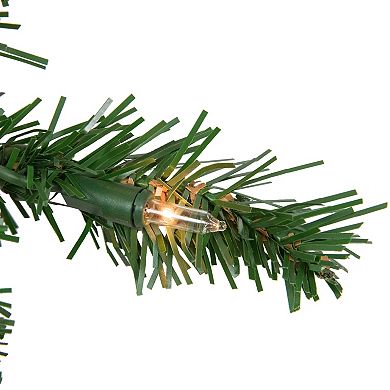 Deluxe Dorchester Pine Artificial Christmas Wreath 16-Inch Clear Lights