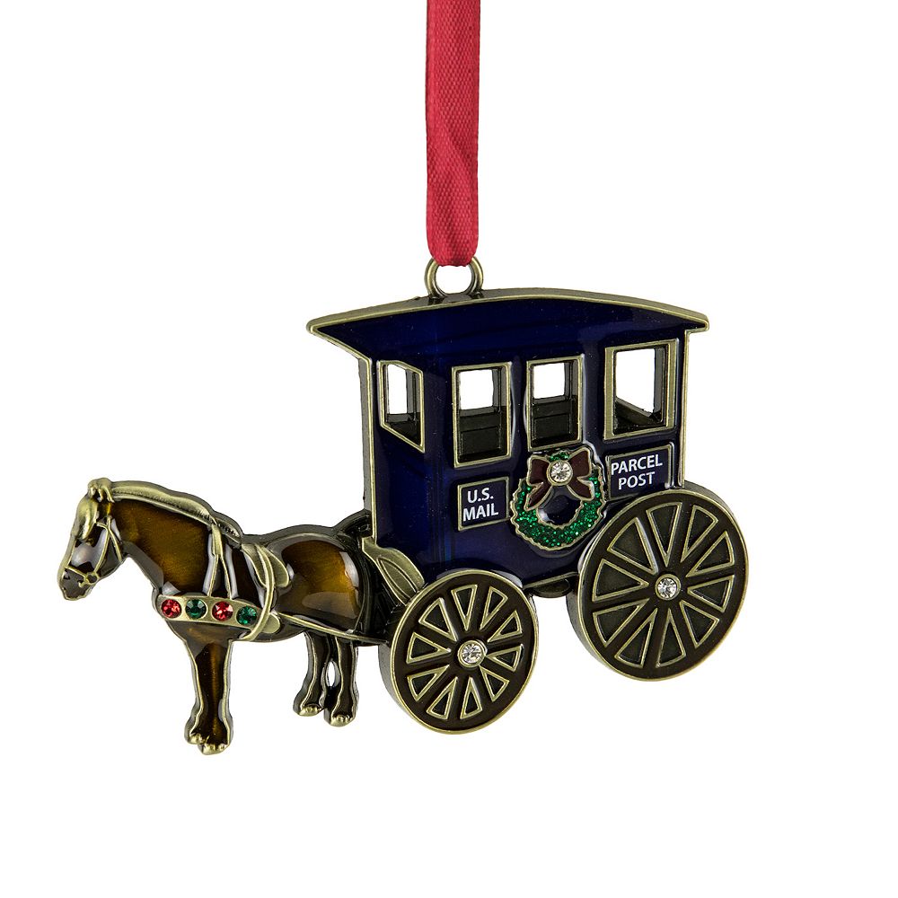 Trish McFerran Encaustic Horse & Buggy Art Ornament 450-1 main image 1