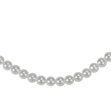 15' x 6" White Pearl Beaded Christmas Garland - Unlit