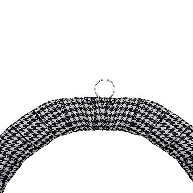 Black and White Houndstooth and Berry Artificial Christmas Wreath - 24-Inch Unlit