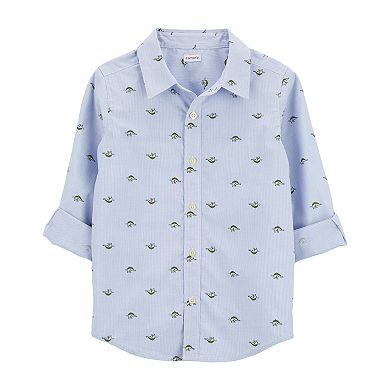 Boys 4-14 Carter's Dinosaur Print Button-Down Shirt