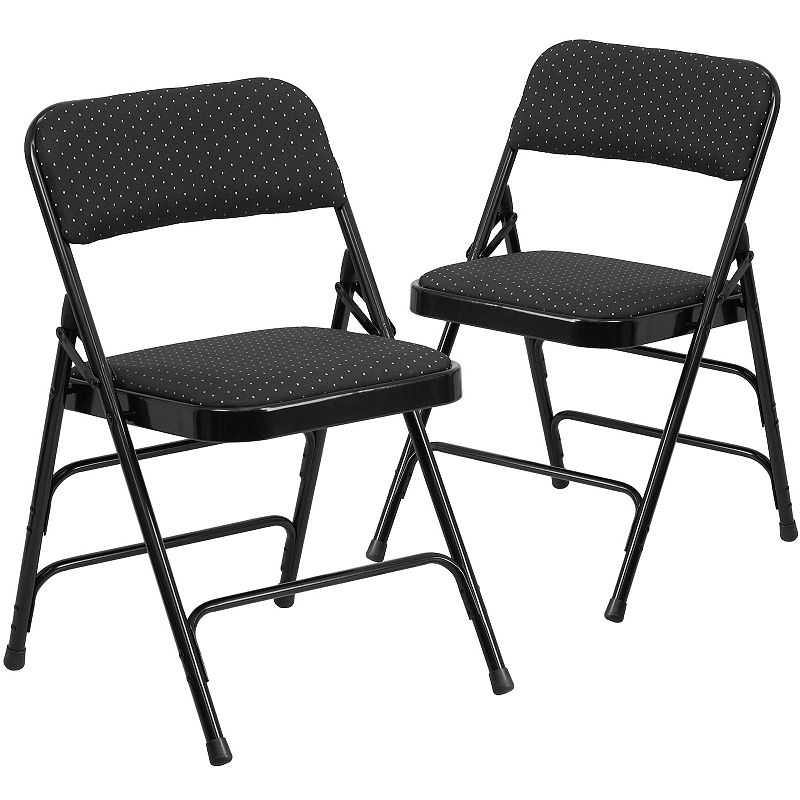 Flash Furniture Hercules Series Folding Chairs 2-Pack, Black