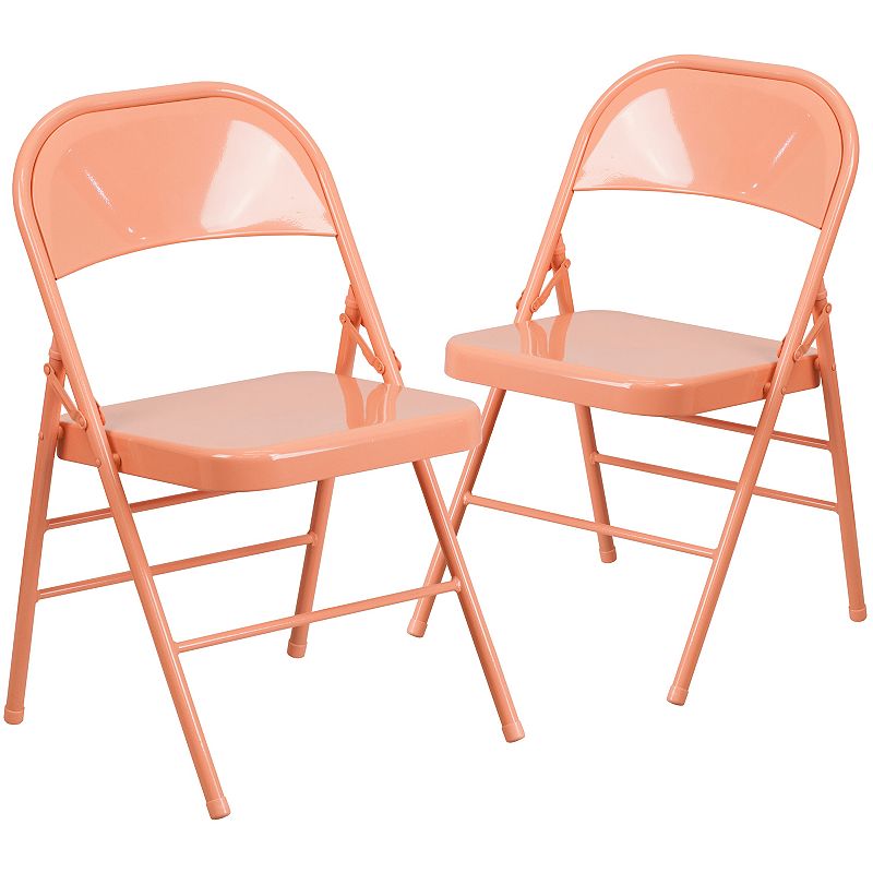 Flash Furniture Hercules Colorburst Series Folding Chair 2-piece Set, Pink