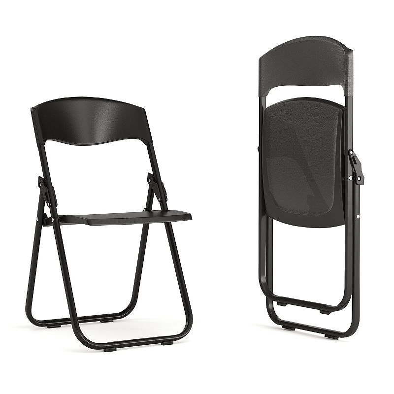Flash Furniture Hercules Series Folding Chair 2-piece Set, Black