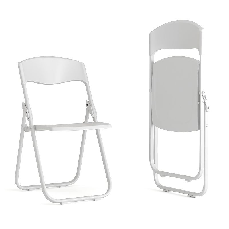 Flash Furniture Hercules Series Folding Chair 2-piece Set, White