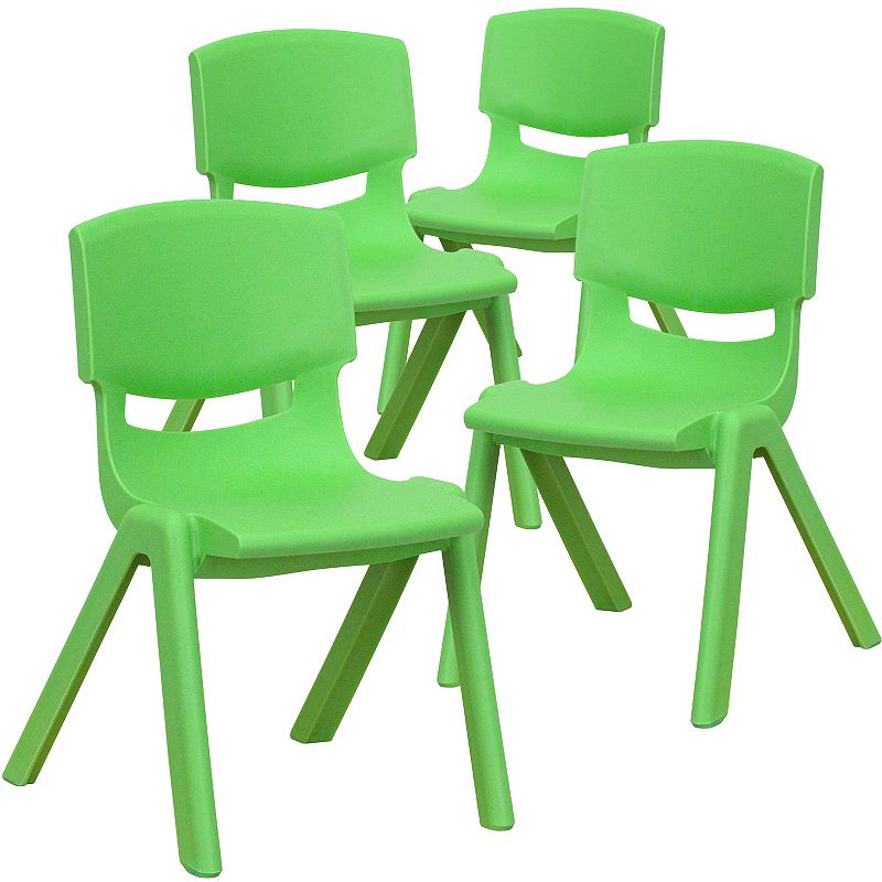 Flash Furniture Whitney Stackable School Chair 4-piece Set, Green