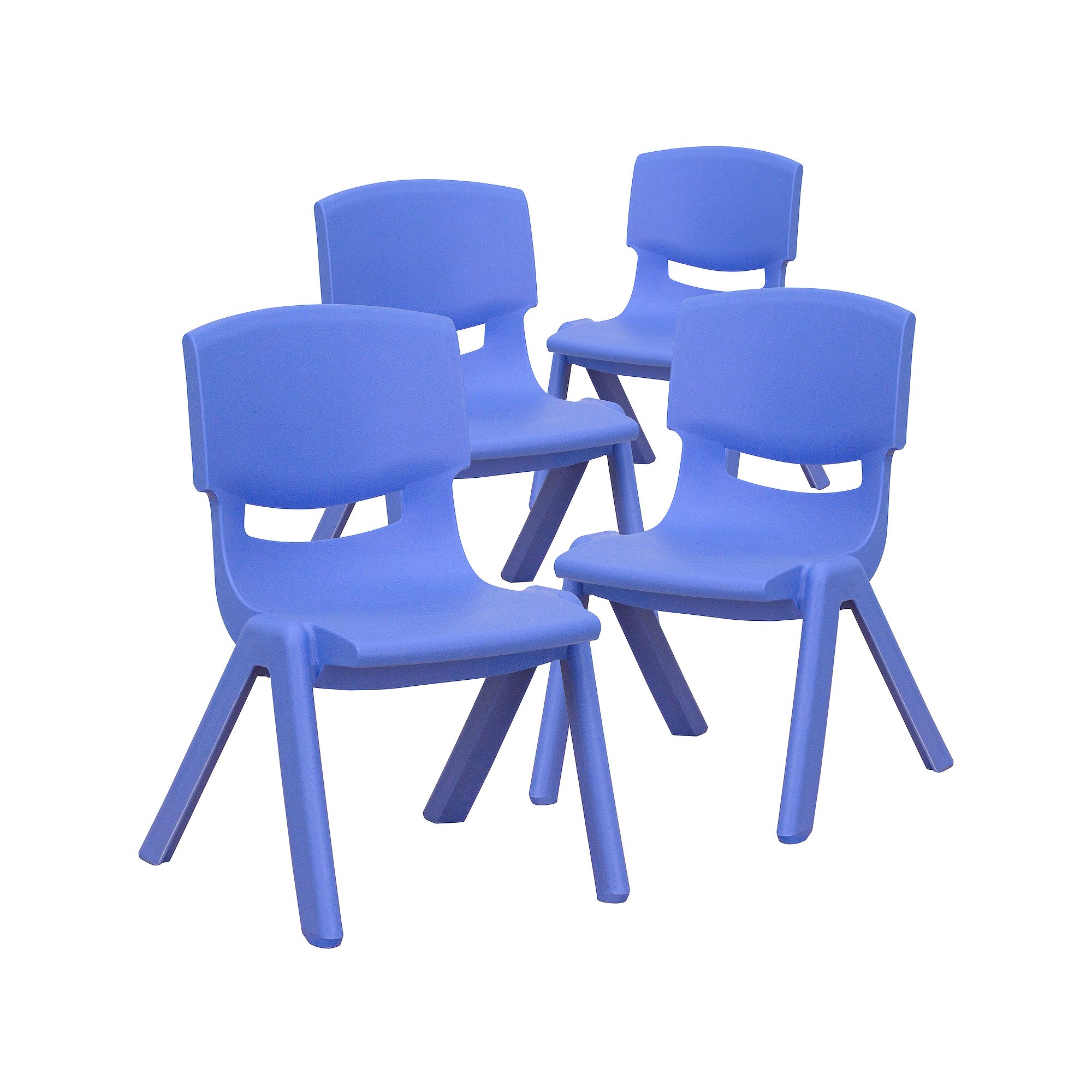 Flash Furniture Whitney Plastic Stackable School Chair 4-piece Set, Blue