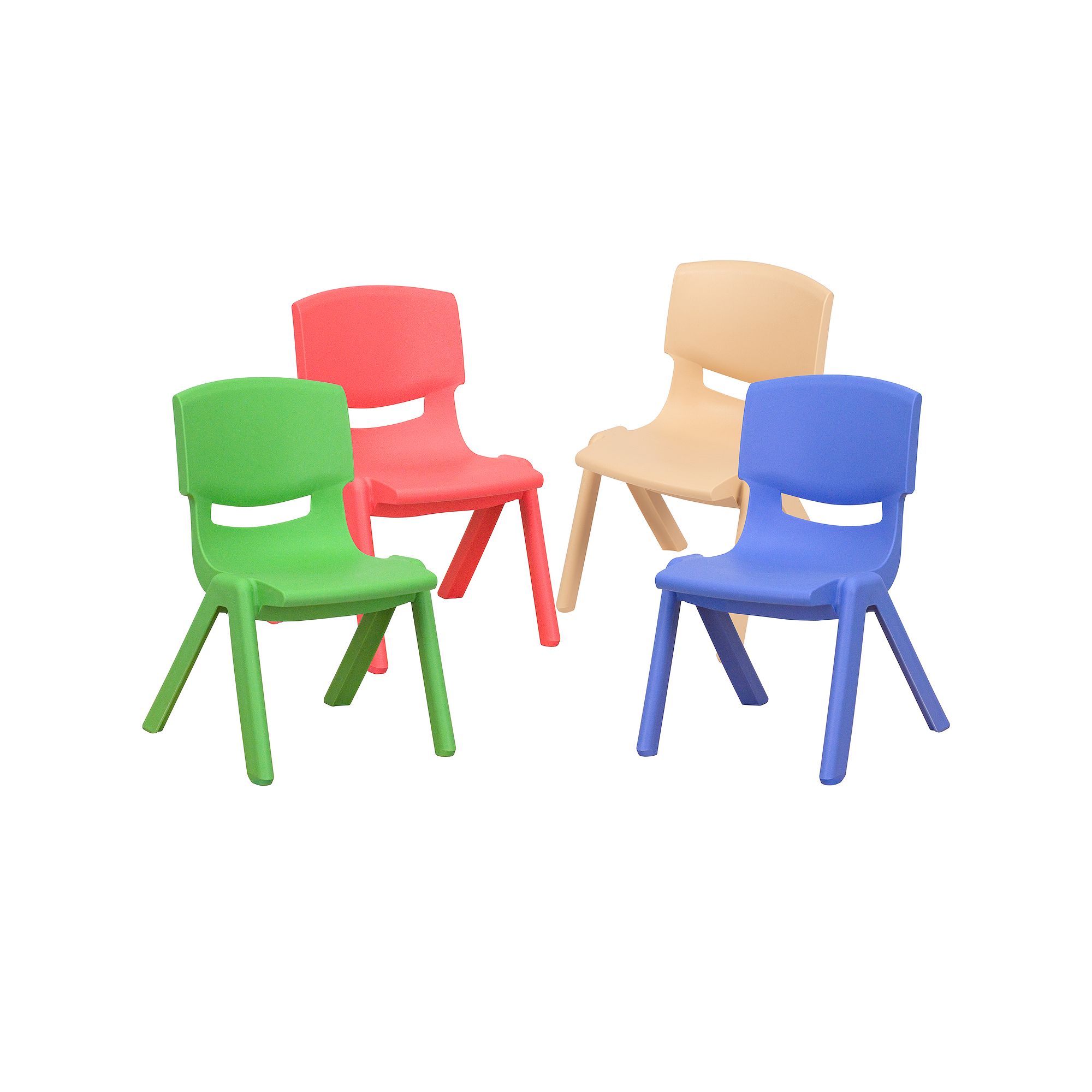 Flash Furniture Whitney Plastic Stackable School Chair 4-piece Set, Multi