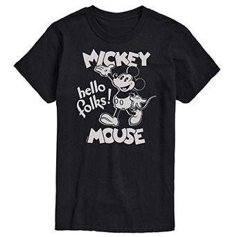 Disney's Mickey Mouse Men's Hello Folks Graphic Tee