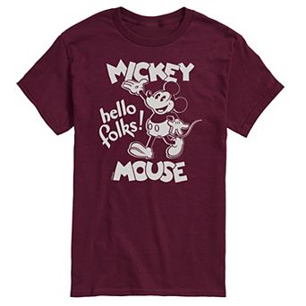 Disney's Mickey Mouse Men's Hello Folks Graphic Tee