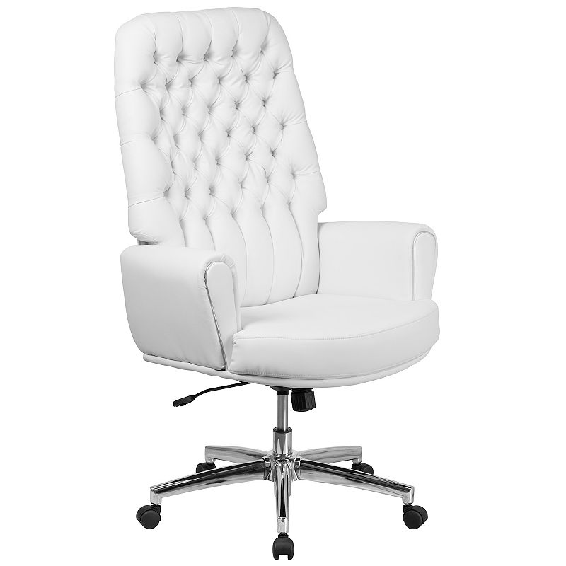 Flash Furniture Rochelle LeatherSoft Executive Swivel Office Chair, White