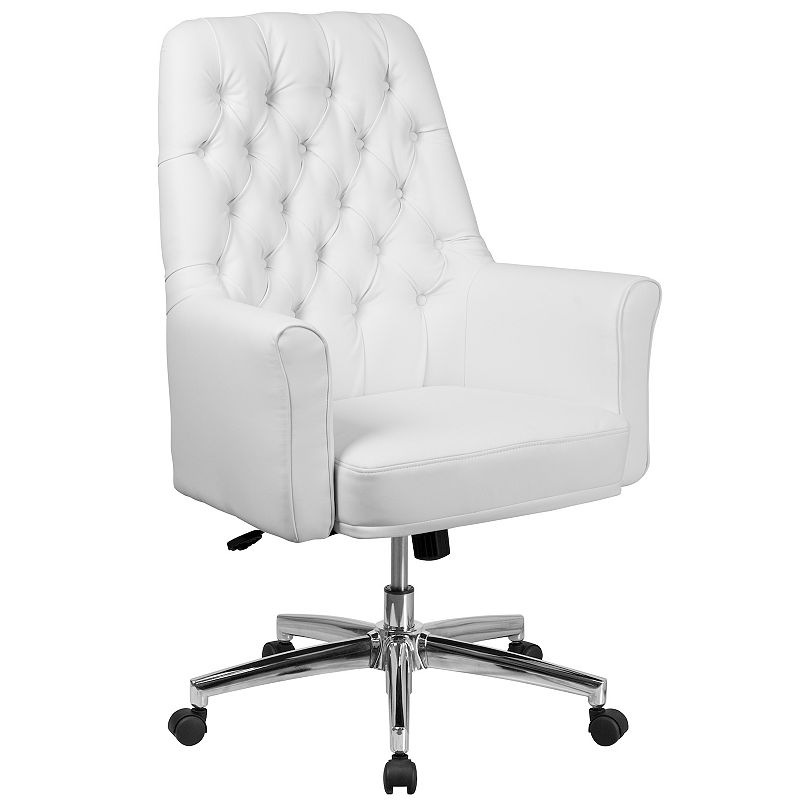 Flash Furniture Hansel LeatherSoft Executive Swivel Office Chair, White