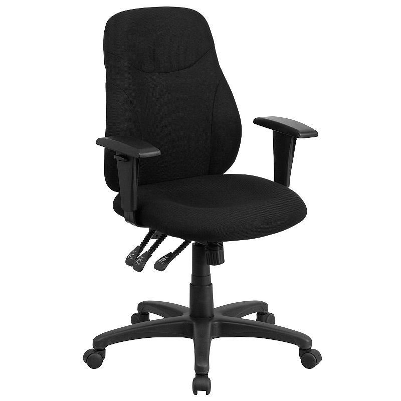 Flash Furniture Brandy Mid-Back Swivel Ergonomic Task Office Chair, Black