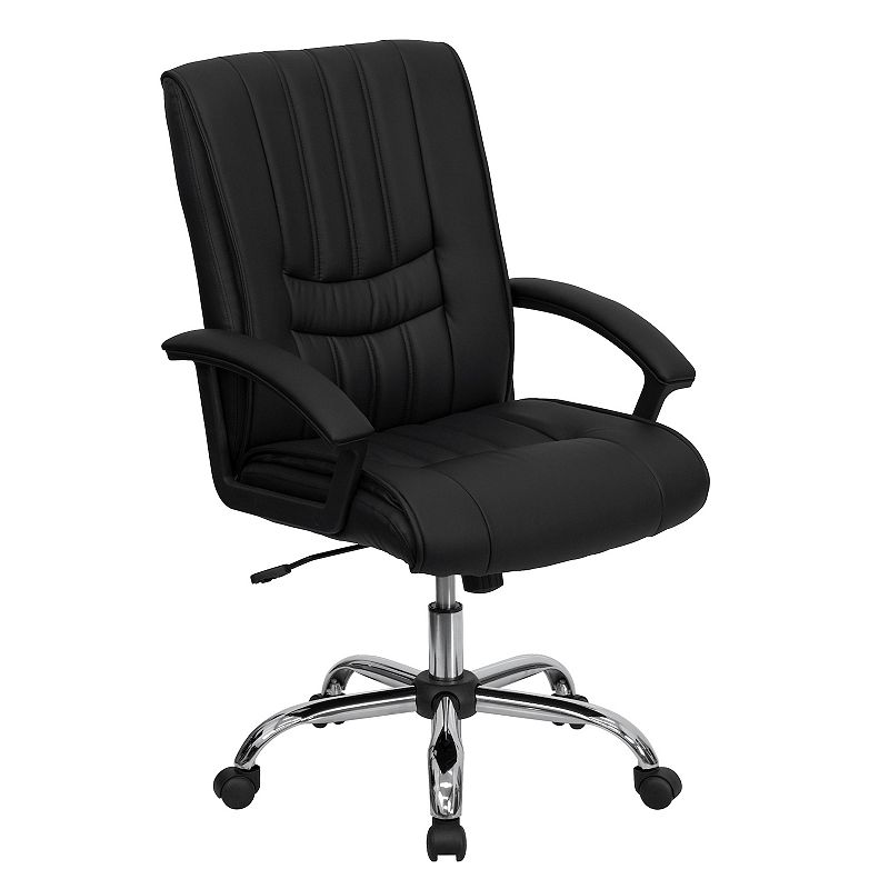 Flash Furniture Hansel Mid-Back LeatherSoft Swivel Managers Office Chair, 
