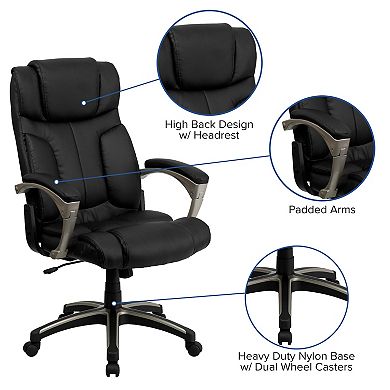 Flash Furniture Hansel High Back Folding LeatherSoft Executive Swivel Office Chair 