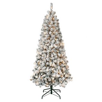 National Tree Company Pre-Lit First Traditions 5.5-ft. Acacia Flocked Artificial Christmas Tree