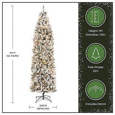 National Tree Company First Traditions 8.5-ft. Pre-Lit Acacia Flocked Artificial Christmas Tree