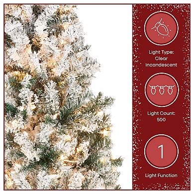 National Tree Company First Traditions 8.5-ft. Pre-Lit Acacia Flocked Artificial Christmas Tree