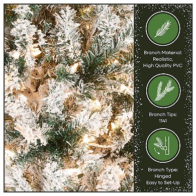 National Tree Company First Traditions 8.5-ft. Pre-Lit Acacia Flocked Artificial Christmas Tree