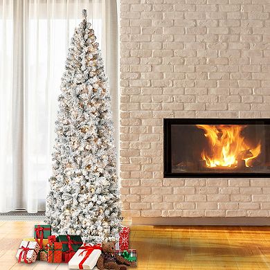 National Tree Company First Traditions 8.5-ft. Pre-Lit Acacia Flocked Artificial Christmas Tree