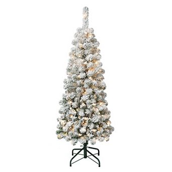National Tree Company First Traditions 4-ft. Acacia Pencil Slim Pre-Lit Flocked Artificial Christmas Tree