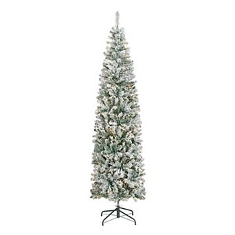 National Tree Company First Traditions 7-ft. Pre-Lit Acacia Pencil Slim Flocked Artificial Christmas Tree