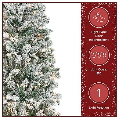 National Tree Company First Traditions 7-ft. Pre-Lit Acacia Pencil Slim Flocked Artificial Christmas Tree