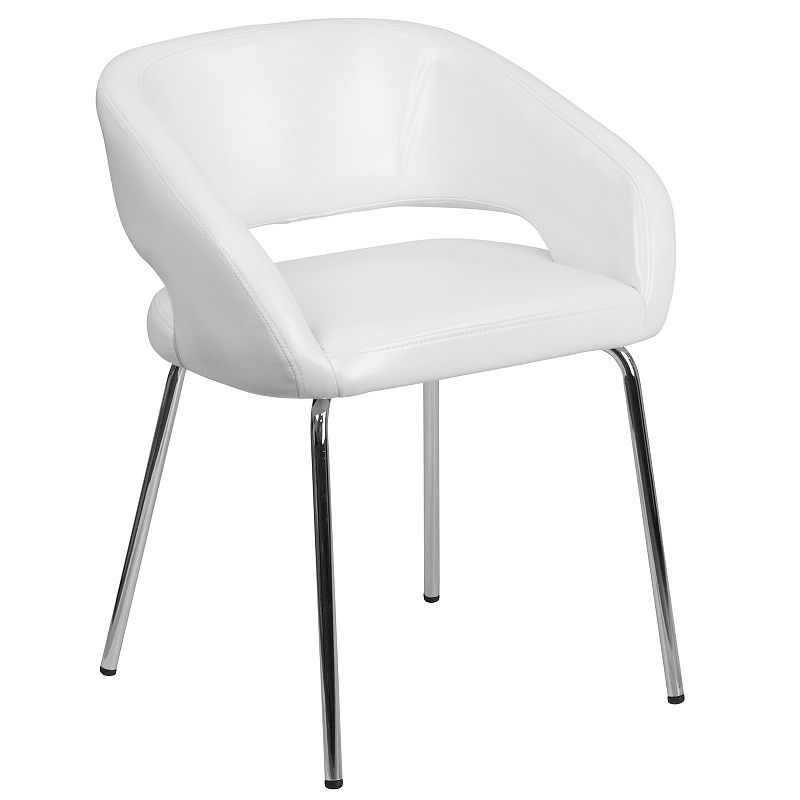 Alamont Home - Fusion  Contemporary Leather/Faux Leather Side Chair - Upholstered - White