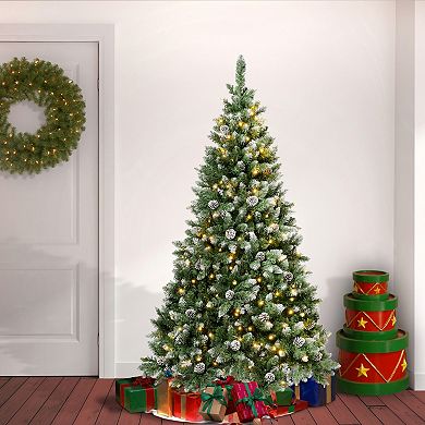 National Tree Company First Traditions Pre-Lit 5.75-ft. Oakley Hills Snow Artificial Christmas Tree
