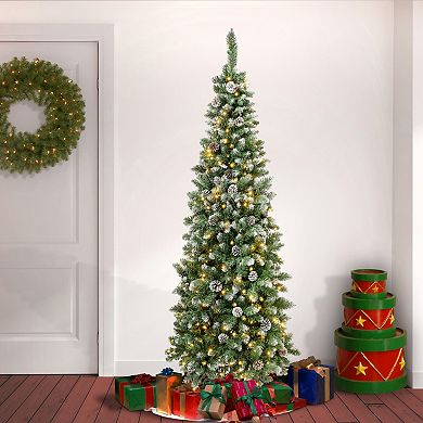 National Tree Company First Traditions 5.75-ft. Oakley Hills Snow Slim Artificial Christmas Tree