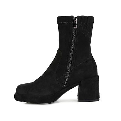 Rag & Co Two Cubes Women's Suede Ankle Boots