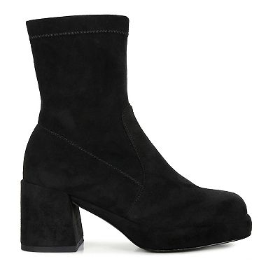 Rag & Co Two Cubes Women's Suede Ankle Boots