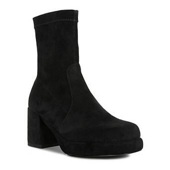 Rag & Co Two Cubes Women's Suede Ankle Boots