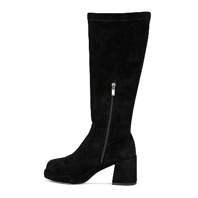 Rag & Co Two Cubes Women's Suede Mid Calf Boots