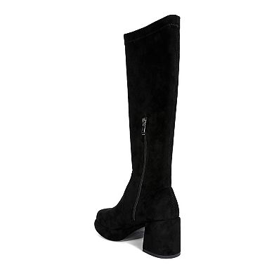 Rag & Co Two Cubes Women's Suede Mid Calf Boots