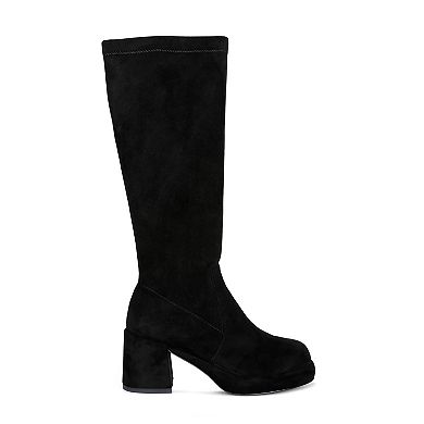 Rag & Co Two Cubes Women's Suede Mid Calf Boots