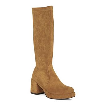 Rag & Co Two Cubes Women's Suede Mid Calf Boots