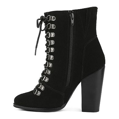 Rag & Co Goose Feather Women's Leather Ankle Boots