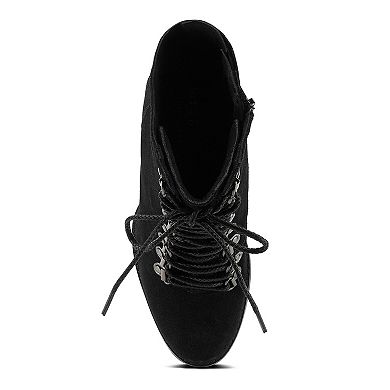 Rag & Co Goose Feather Women's Leather Ankle Boots