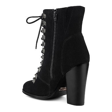 Rag & Co Goose Feather Women's Leather Ankle Boots