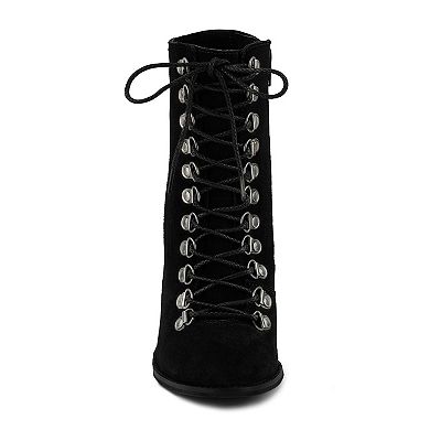 Rag & Co Goose Feather Women's Leather Ankle Boots