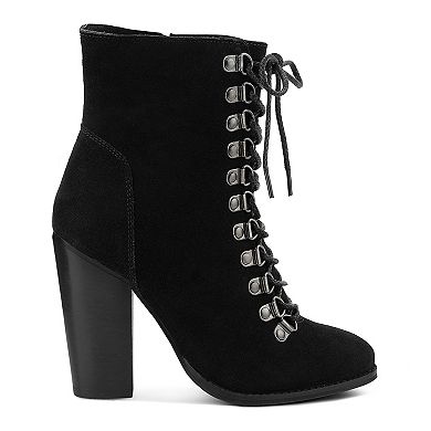 Rag & Co Goose Feather Women's Leather Ankle Boots