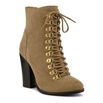 Rag & Co Goose Feather Women's Leather Ankle Boots