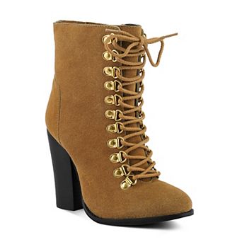 Rag & Co Goose Feather Women's Leather Ankle Boots