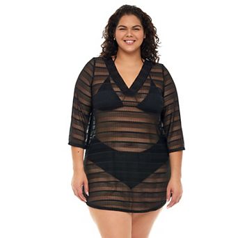 Plus Size Jordan Taylor Sheer Swim Cover-Up Tunic